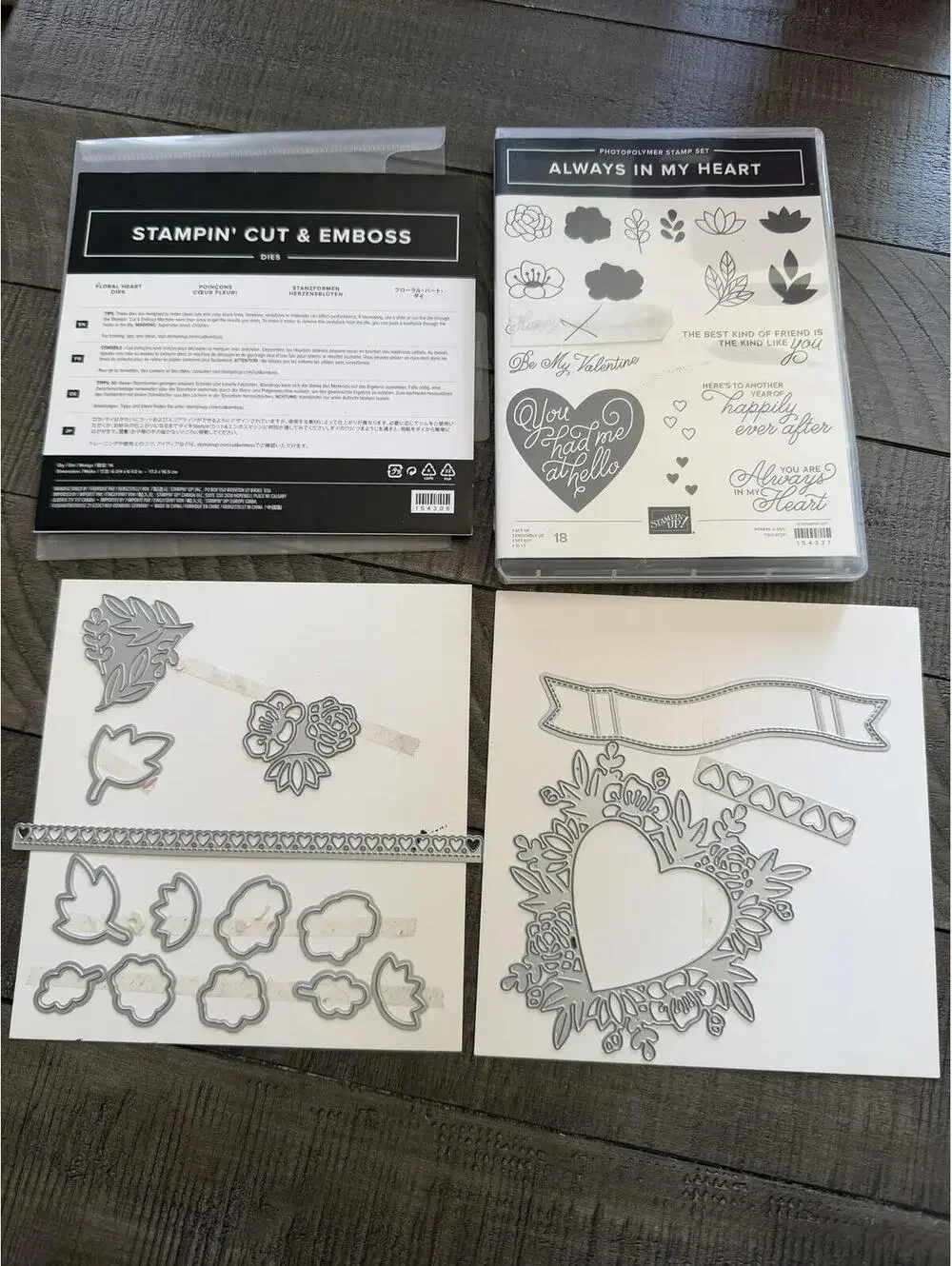 Stampin’ Up Always In My Heart stamp set with Floral Heart Dies die cut set